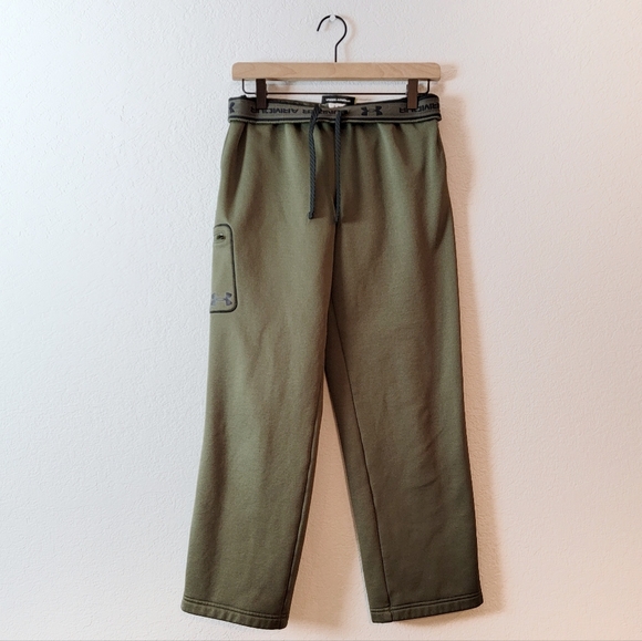 Under Armour Cold Gear Y2K Sage Green Logo Waistband Cargo Jogger Sweatpants Y L - Picture 3 of 12